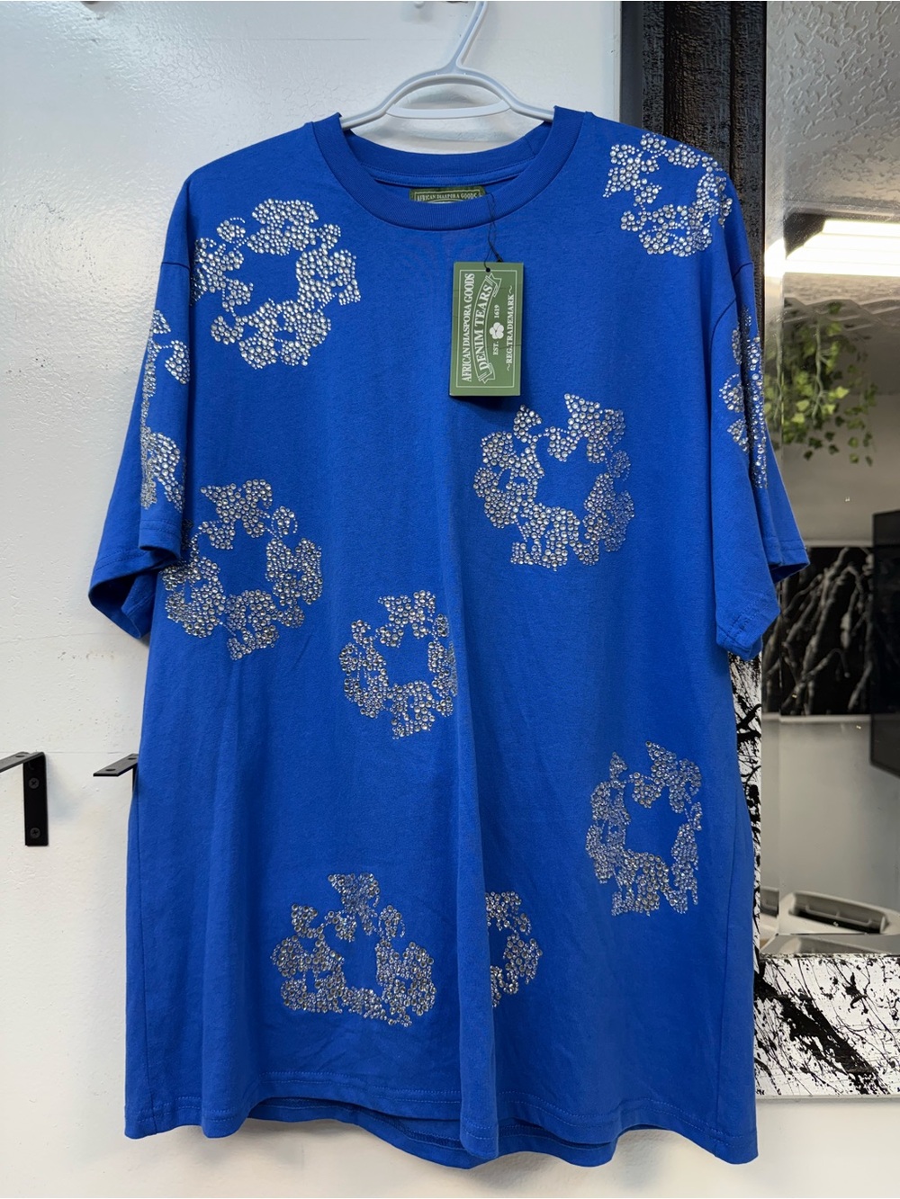 DenimTears vvs Royal BlueShort-Sleeve Graphic Tee - Fits 2XL